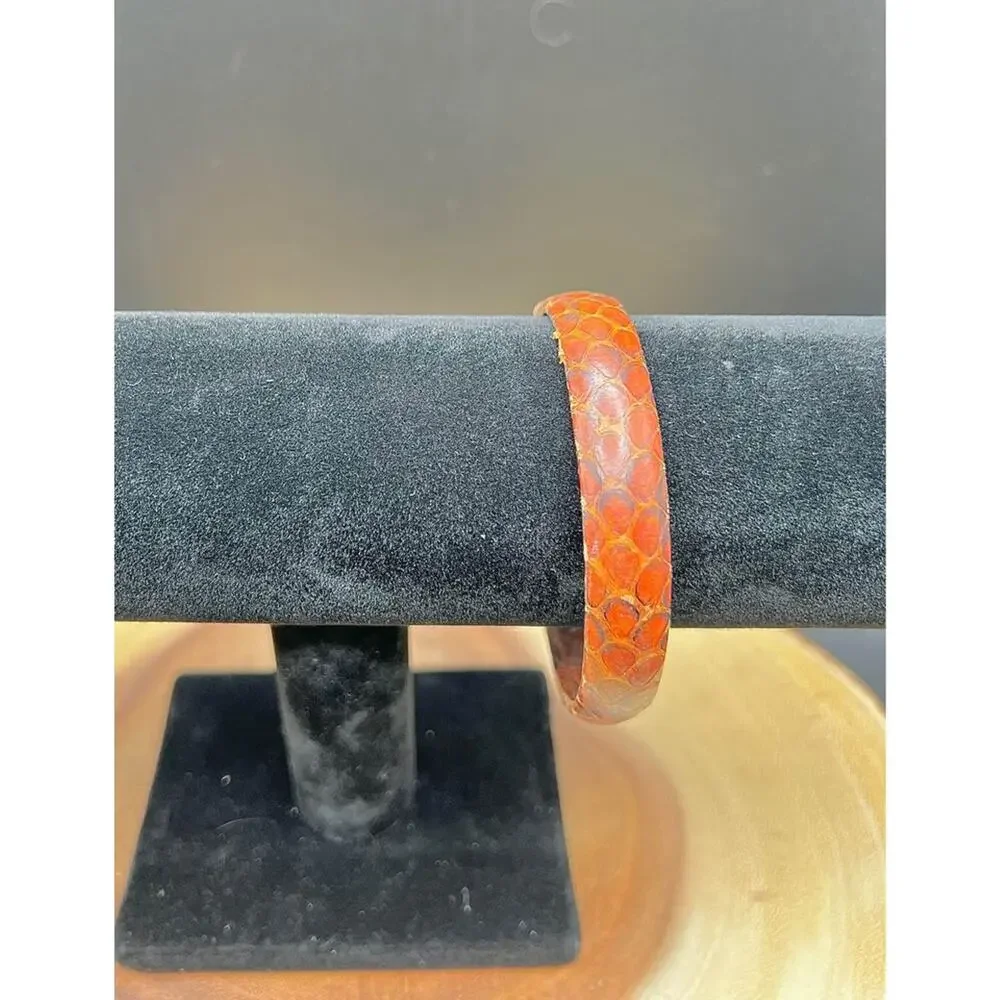 Vintage Authentic Snakeskin Bangle Bracelet